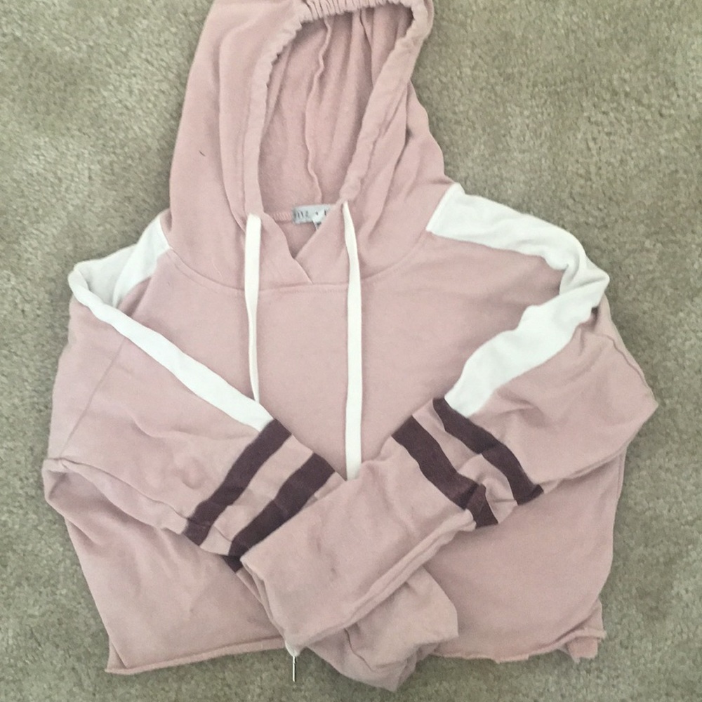 cropped pink hoodie